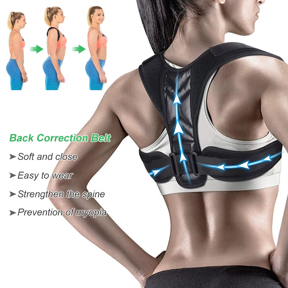 1Pcs Back Posture Corrector Neck Brace Training Equipment Home Office Man Woman Postura Shoulder Support Correction Belt