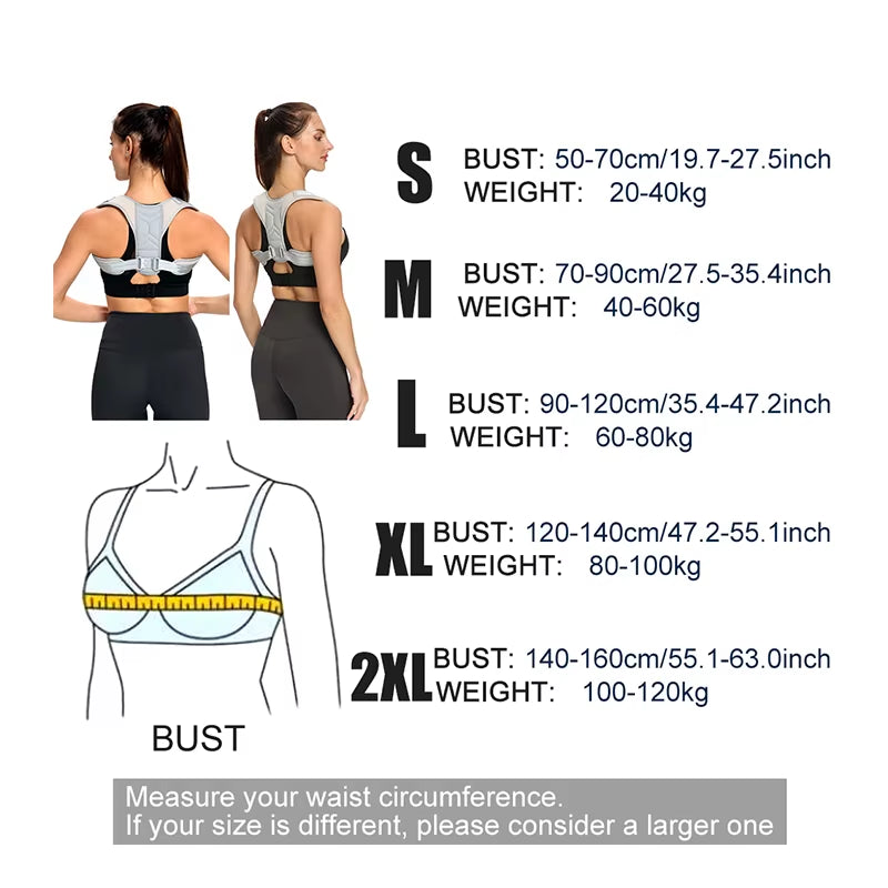 1Pcs Back Posture Corrector Neck Brace Training Equipment Home Office Man Woman Postura Shoulder Support Correction Belt