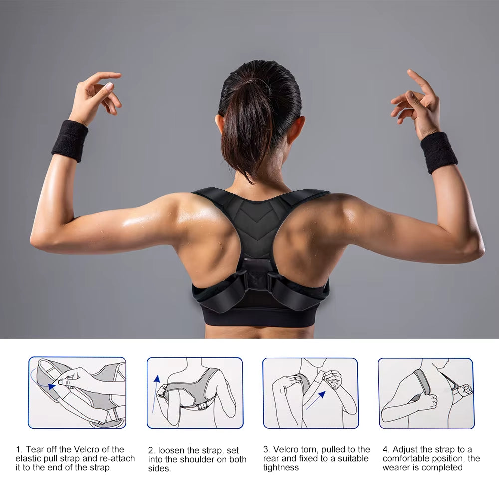 1Pcs Back Posture Corrector Neck Brace Training Equipment Home Office Man Woman Postura Shoulder Support Correction Belt